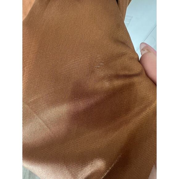 Vanity Fair Vintage Night Gown Size 36 Large Bronze Copper Lace Trim Maxi Union - Picture 7 of 8